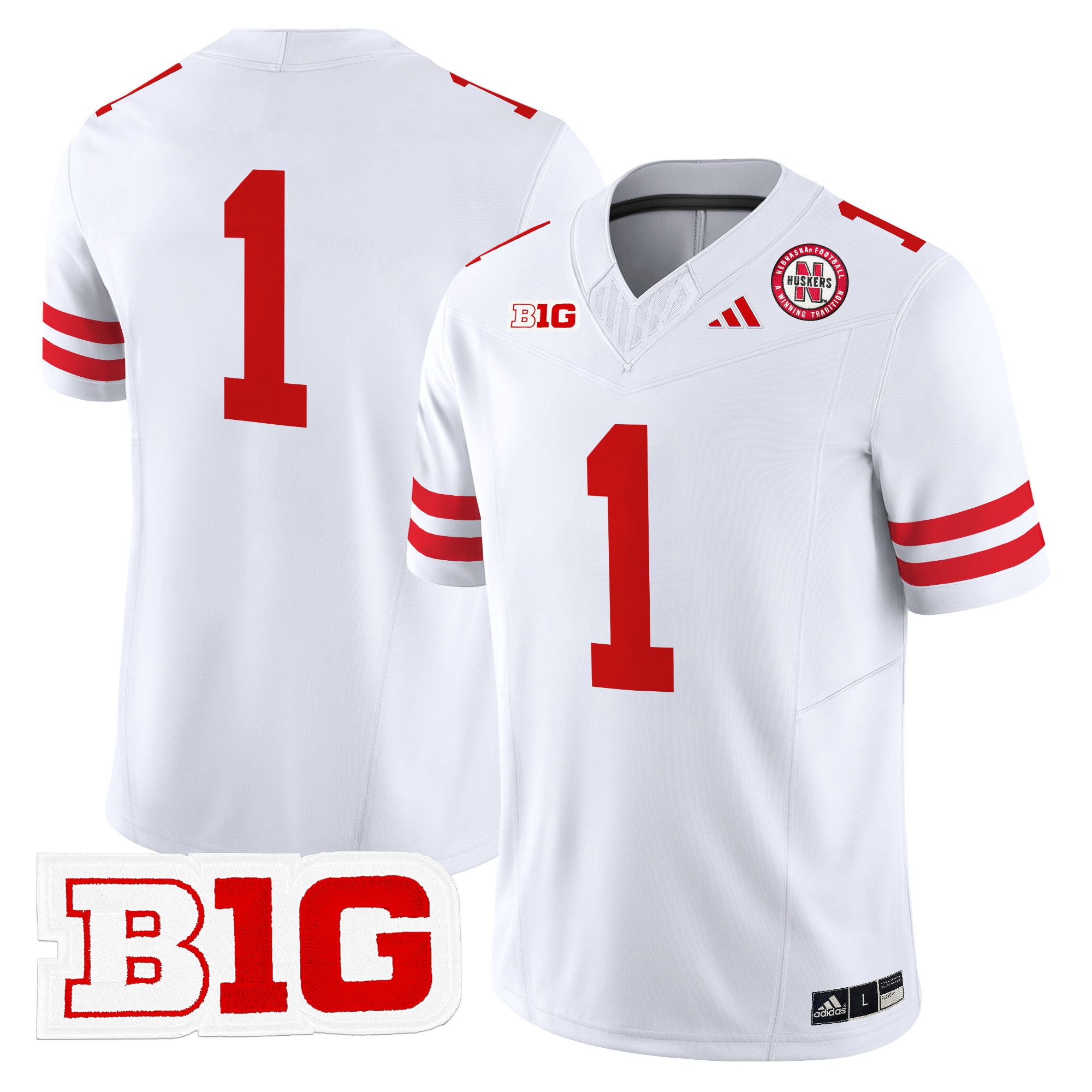 Men Nebraska Cornhuskers #1 No Name White 2024 Vapor Limited NCAA Jersey->ncaa teams->NCAA Jersey